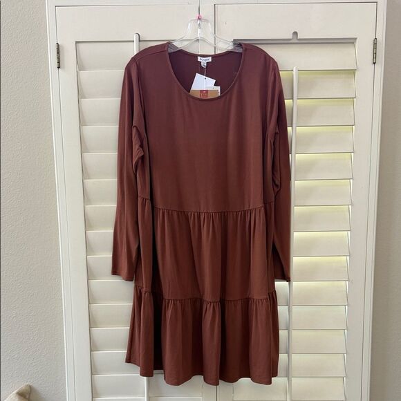 love, Fire Dresses & Skirts - Love, Fire Chocolate Tiered Long Sleeve Dress